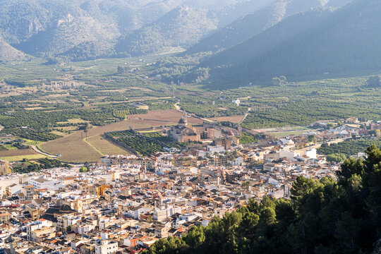 Aerial view of Simat de la Valldigna, Valencia (Spain)