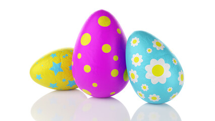 3 Multi Coloured Easter Eggs