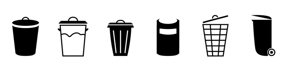 trash can waste cleaning icon