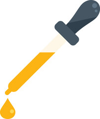 Jojoba oil dropper icon flat vector. Aroma seed. Leaf herb isolated