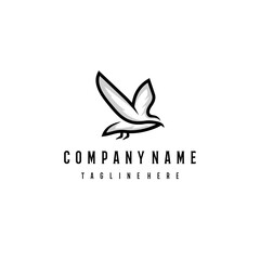 Seagull logo design. Awesome seagull logo. A seagull logotype. Animal logo design