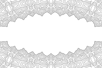 Art for coloring book with ornate vintage border