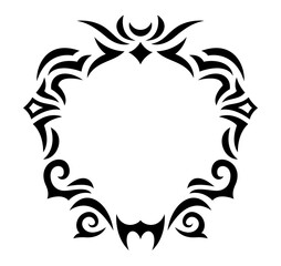 Tribal tattoo art with isolated black tribal frame