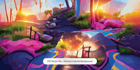 abstract colorful scenery background