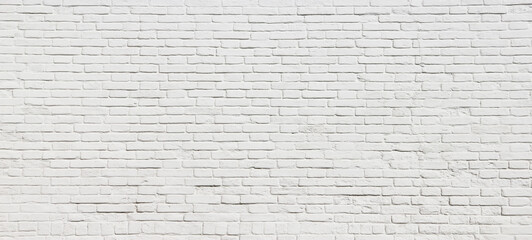 Rough white brick wall texture or background