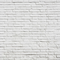 Rough white brick wall texture or background