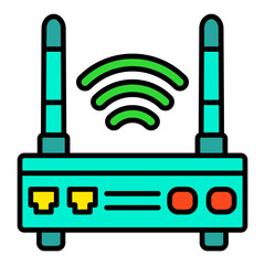 Wifi Router Filled Line Icon