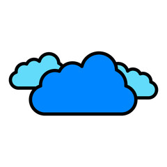 Clouds Filled Line Icon