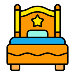 Single Bed Filled Line Icon