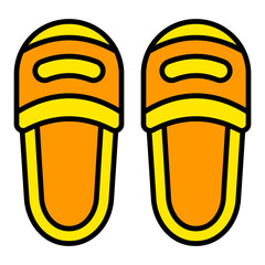 Slippers Filled Line Icon
