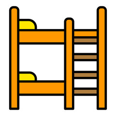 Bunk Bed Filled Line Icon