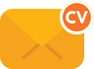 Cv mail icon flat vector. Internet people. Work hire isolated
