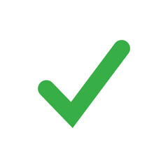 Green check mark. Tick ​​symbol in green color, vector illustration