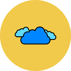 Clouds Multicolor Circle Filled Line Icon