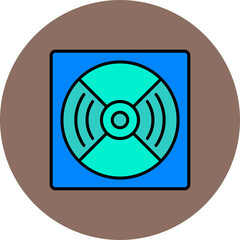 Compact Disc Multicolor Circle Filled Line Icon