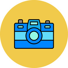 Camera Multicolor Circle Filled Line Icon