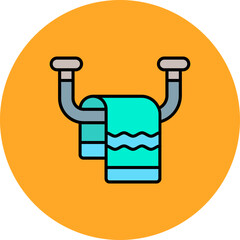 Towel Multicolor Circle Filled Line Icon