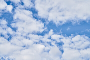 Beatiful blue sky with clouds on a sunny day
