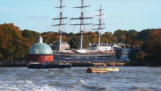 Cutty Sark - the fastest boat of the 19th century, London, England, UK next to the Mariteme museum.