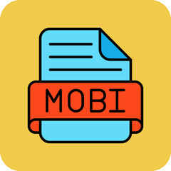 Mobi Multicolor Round Corner Filled Line Icon