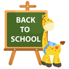 Welcome back to school with a cute giraffe animal character