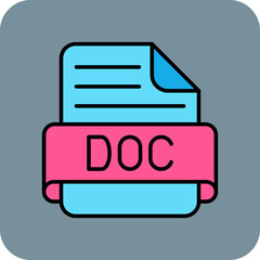 Doc Multicolor Round Corner Filled Line Icon