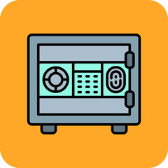 Safety Box Multicolor Round Corner Filled Line Icon