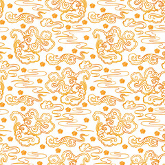 Chinese traditional  seamless patterns,  clouds, elements and ornaments. seamless patterns in Chinese and Japanese style for card, print, flyers, posters, merch, covers	