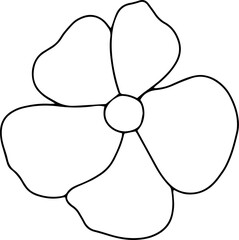 Hand drawn line art floral decorative elements, leaves, flowers, herbs and branches botanical doodles