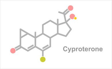 Simplified formula icon of cyproterone.
