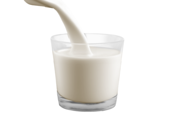 Milk in the glass on transparent png, easy to use