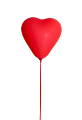 Fototapeta na wymiar Heart shaped red balloon on whiteBackground