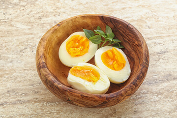 Boiled chicken egg for breakfast