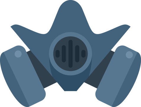 Chemical gas mask icon flat vector. Toxic air. Military helmet isolated