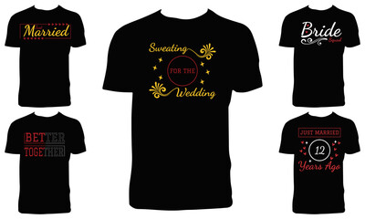 Wedding T Shirt Design Bundle Vector Illustration 