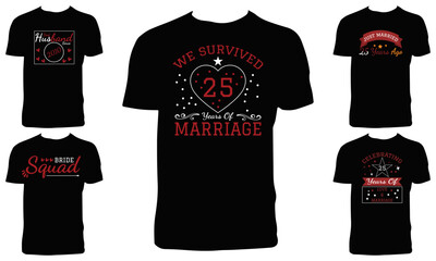 Wedding T Shirt Design Bundle Vector Illustration 