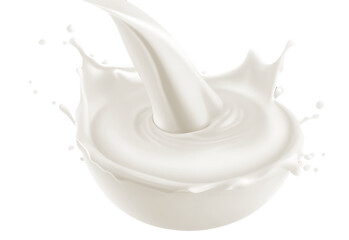 Milk Splash  on transparent png, easy to use