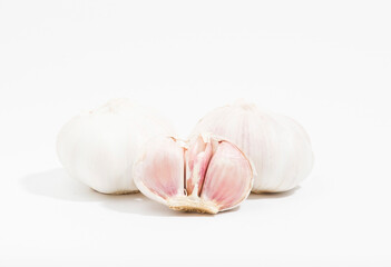 garlic on white background