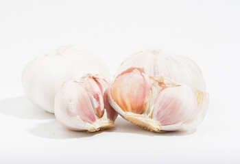 garlic on white background
