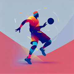 Naklejka na ściany i meble Basketball player illustration character in abstract style