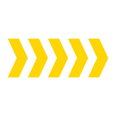 under construction concept, Five yellow arrows to the right