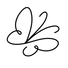 Butterfly outline icon. Symbol, logo illustration isolated on white background