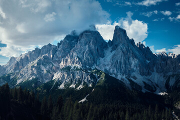 mountains and clouds