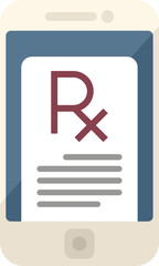 Test paper icon flat vector. Online health. Call telehealth isolated