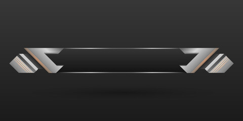 Abstract silver border lower third game interface screen title banner