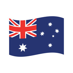 Wavy Australian flag sign. Australia day. National symbol - Australian Blue Ensign. National flag and state ensign for Australia.