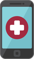 Obraz premium Medical online help icon flat vector. Care clinic. Call video isolated