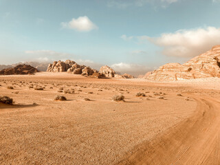 desert view in wadi rum, jordan