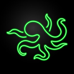 Obraz premium octopus neon sign, modern glowing banner design, colorful modern design trends on black background. Vector illustration.