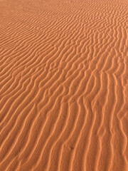 Sand texture in the desert of wadi rum, jordan